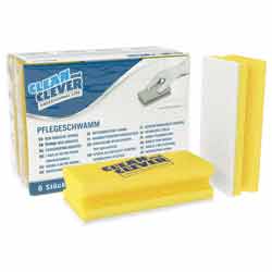 CLEAN and CLEVER PRO61 Pflegeschwamm gelb/weiß 6er 7x15cm
