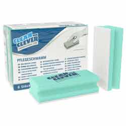 CLEAN and CLEVER PRO61 Pflegeschwamm grün/weiß 6er 7x15cm