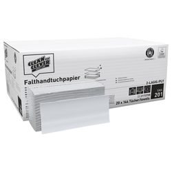 CLEAN and CLEVER SMA201 Falthandtuch 23x31cm weiß 2lg C-Falz 20x144Tü Recycling