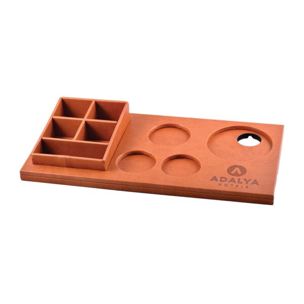 Serviertablett Leder