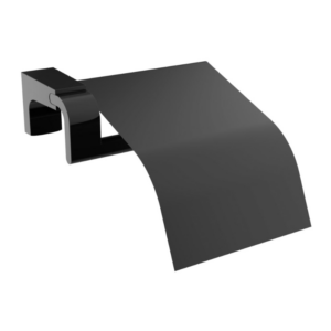 Schwarzer Luxus-Toilettenpapierhalter mit Abdeckung