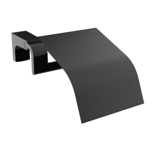 Schwarzer Luxus-Toilettenpapierhalter mit Abdeckung